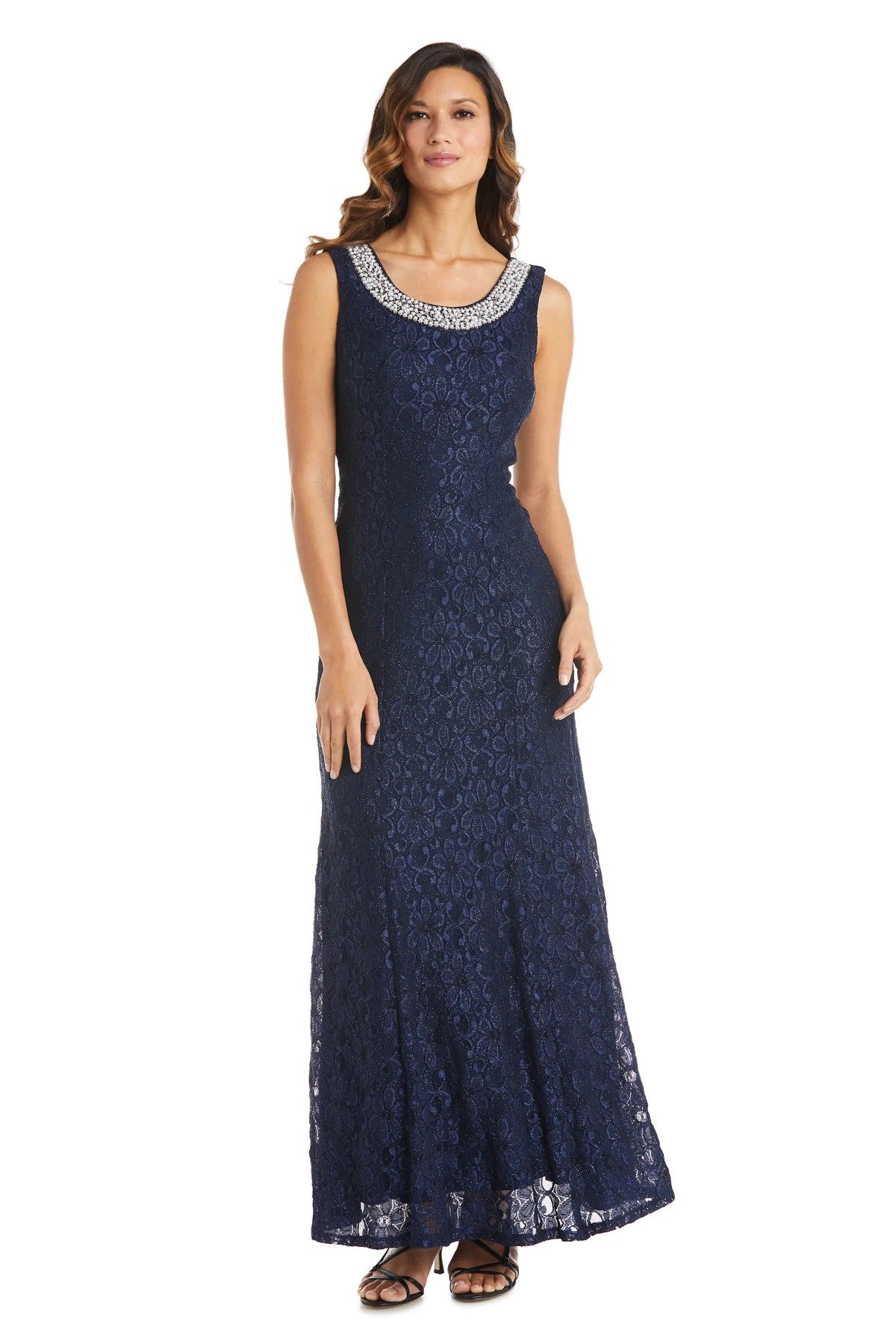 Long Formal Dress Beaded Petite R&M Richards 2382P