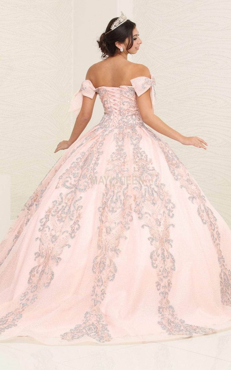 Off-the-Shoulder Floor-Length Tulle Quinceañera Ball Gown May Queen LK241
