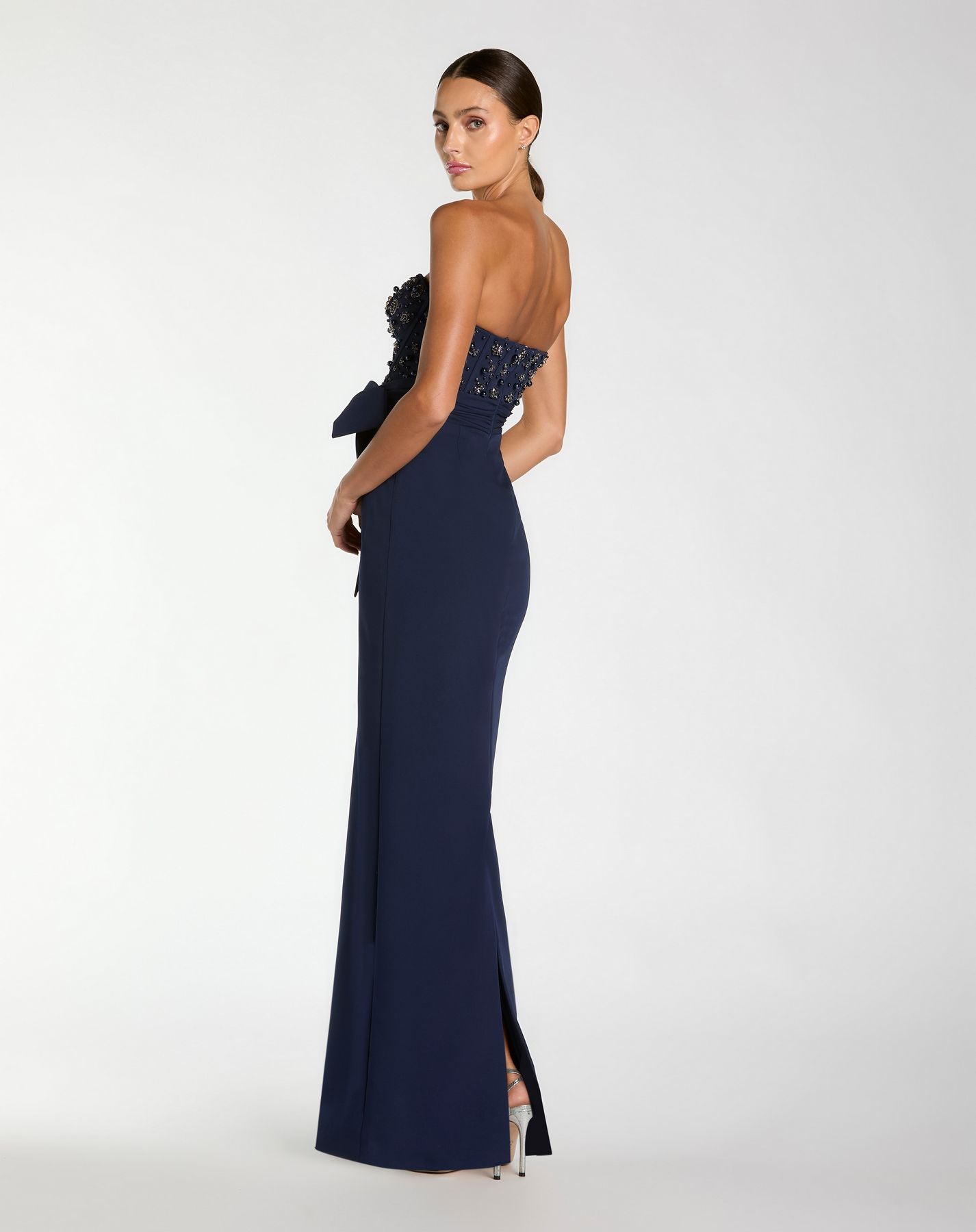 Prom Dresses Long Formal Prom Dress - Beaded - Mac Duggal 2395 Midnight-Crepe-2395-Fitted
