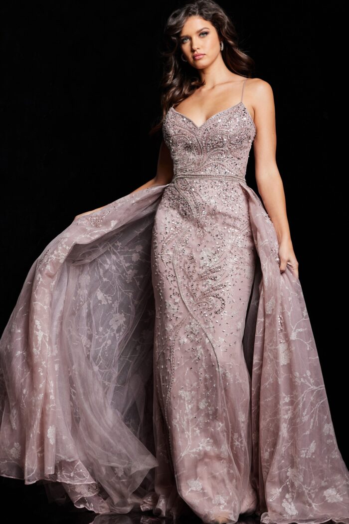 Formal Dresses Long Evening Beaded Formal Dress Taupe