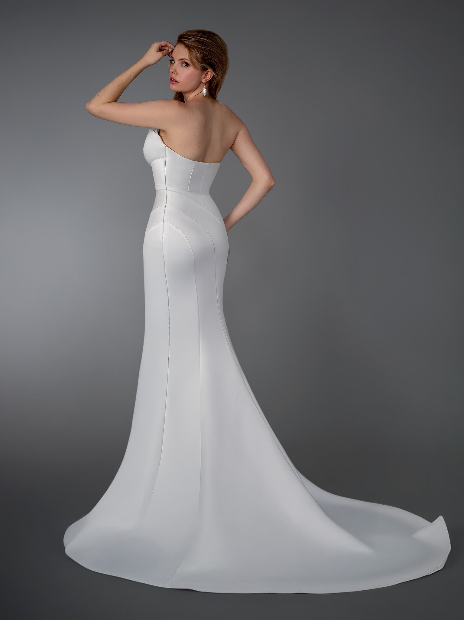 Wedding Dresses Bridal Long Wedding Dress - Mermaid - Stella Couture 26817 Off White-Satin-26817-Train