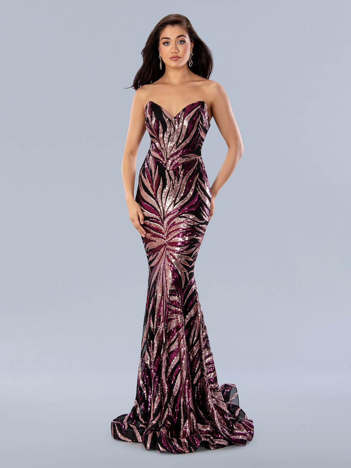 Plum Stella Couture 24134 Long Prom Sequin Formal Dress for $369.99 – The Dress Outlet