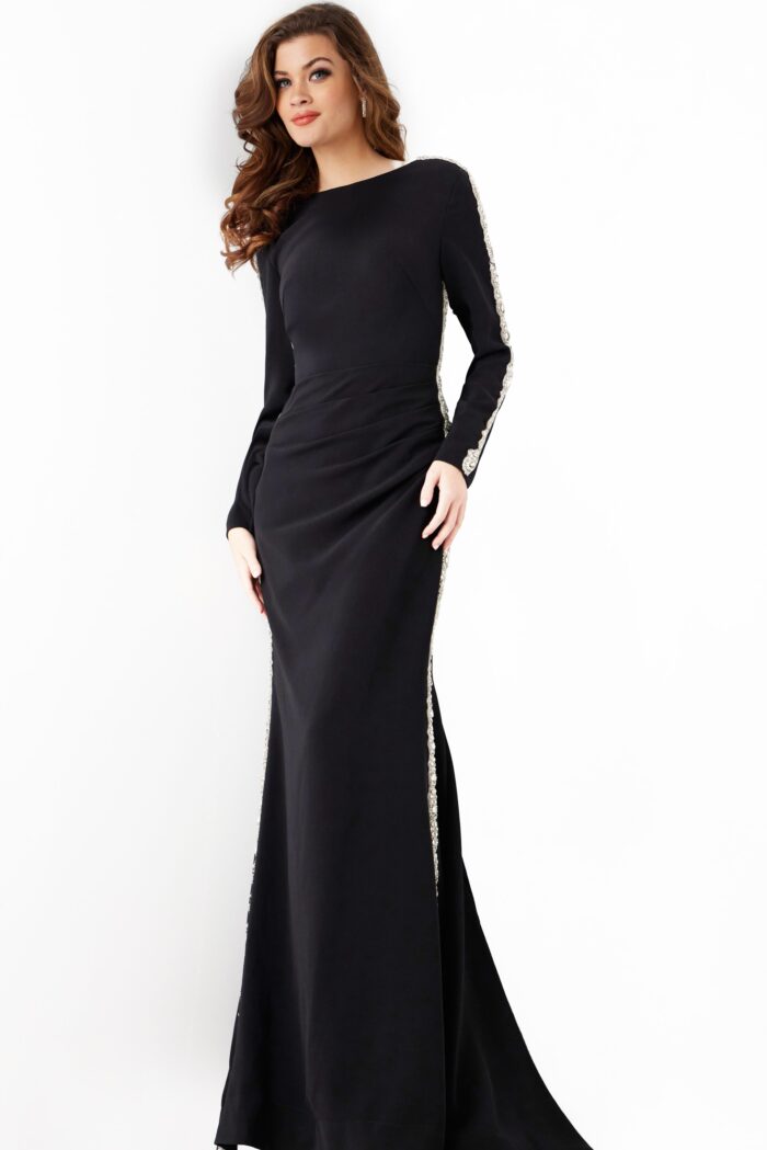Formal Dresses Long Mermaid Beaded Formal Dress Black