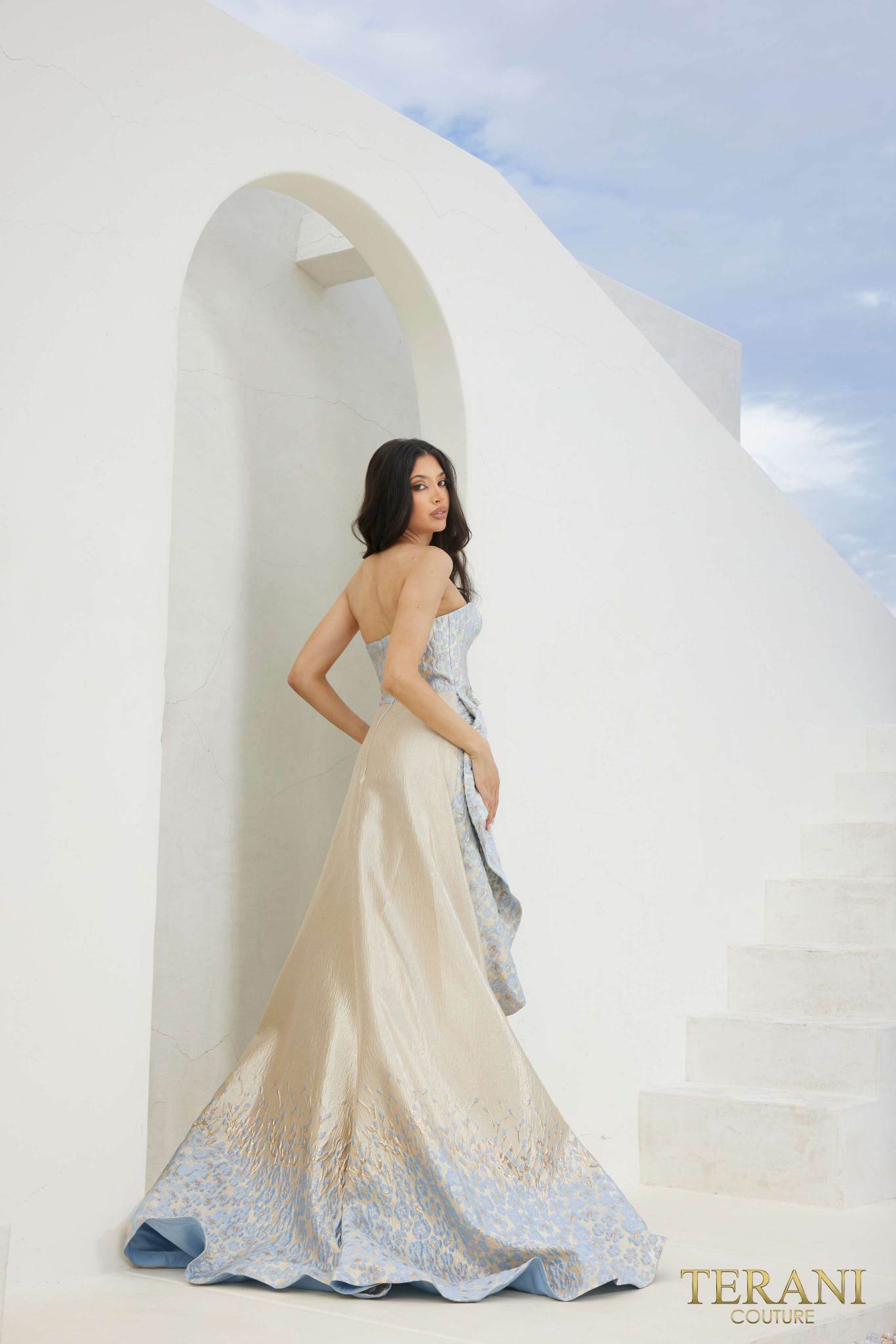 Formal Dresses A Line Long Formal Evening Dress Gold Gray