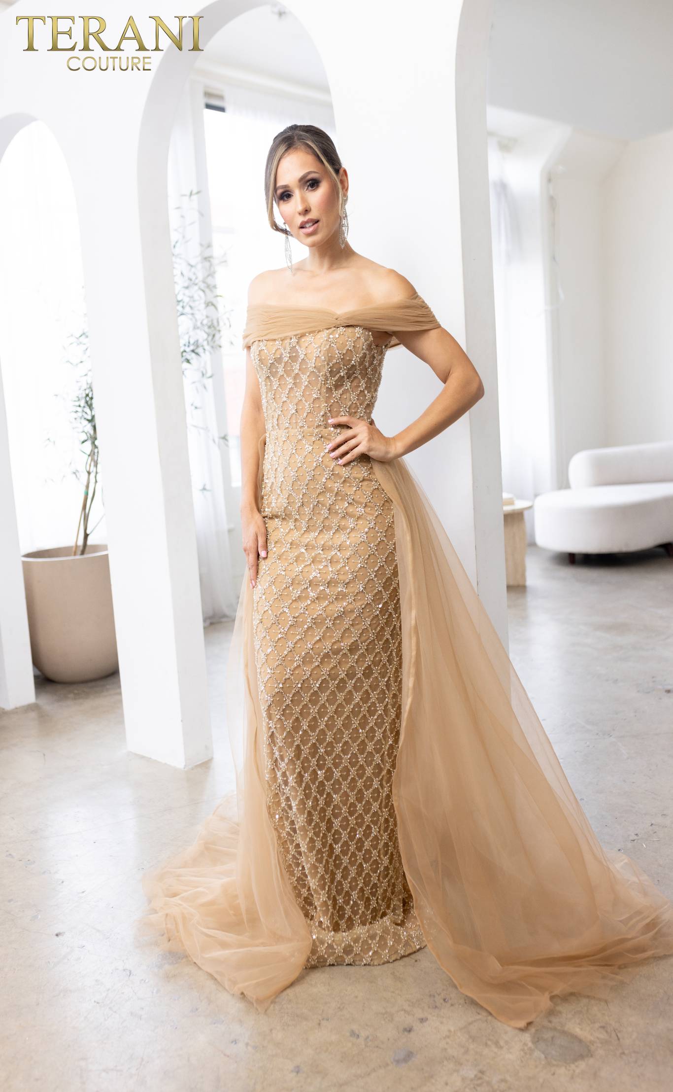 Mother of the Bride Dresses Skirt Overlay Long Formal Mother of the Bride Dress Champagne