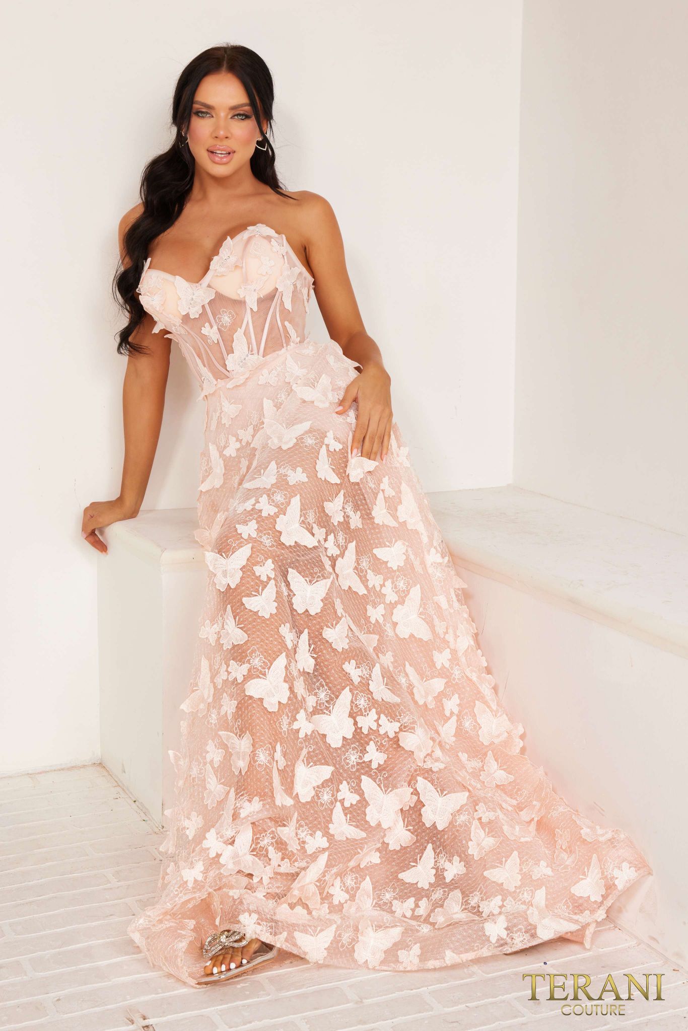 Prom Dresses A Line Embellished Long Prom Dress Blush