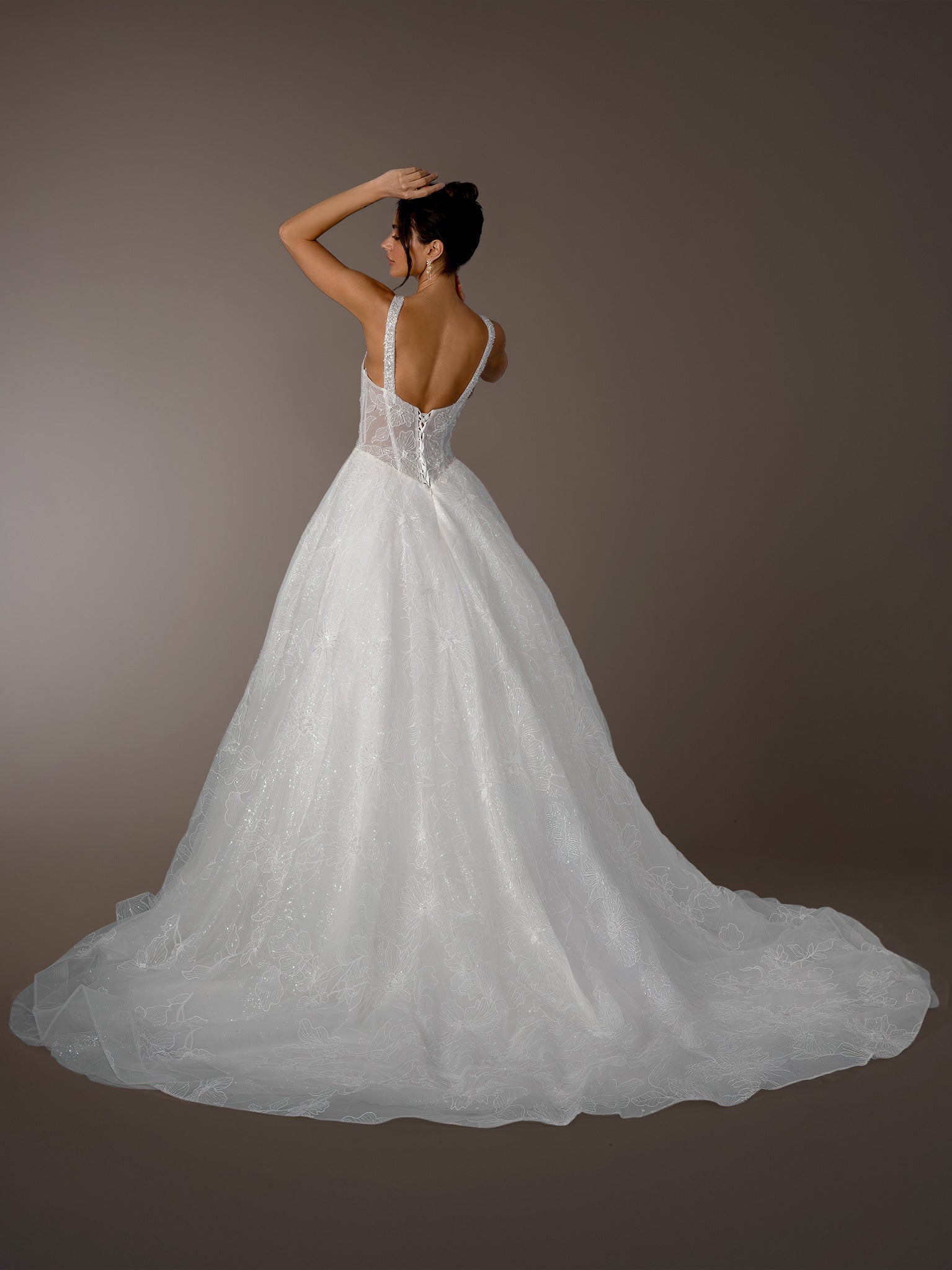 Wedding Dresses Long A Line Beaded Lace Wedding Dress Stella Couture 26607 Off White