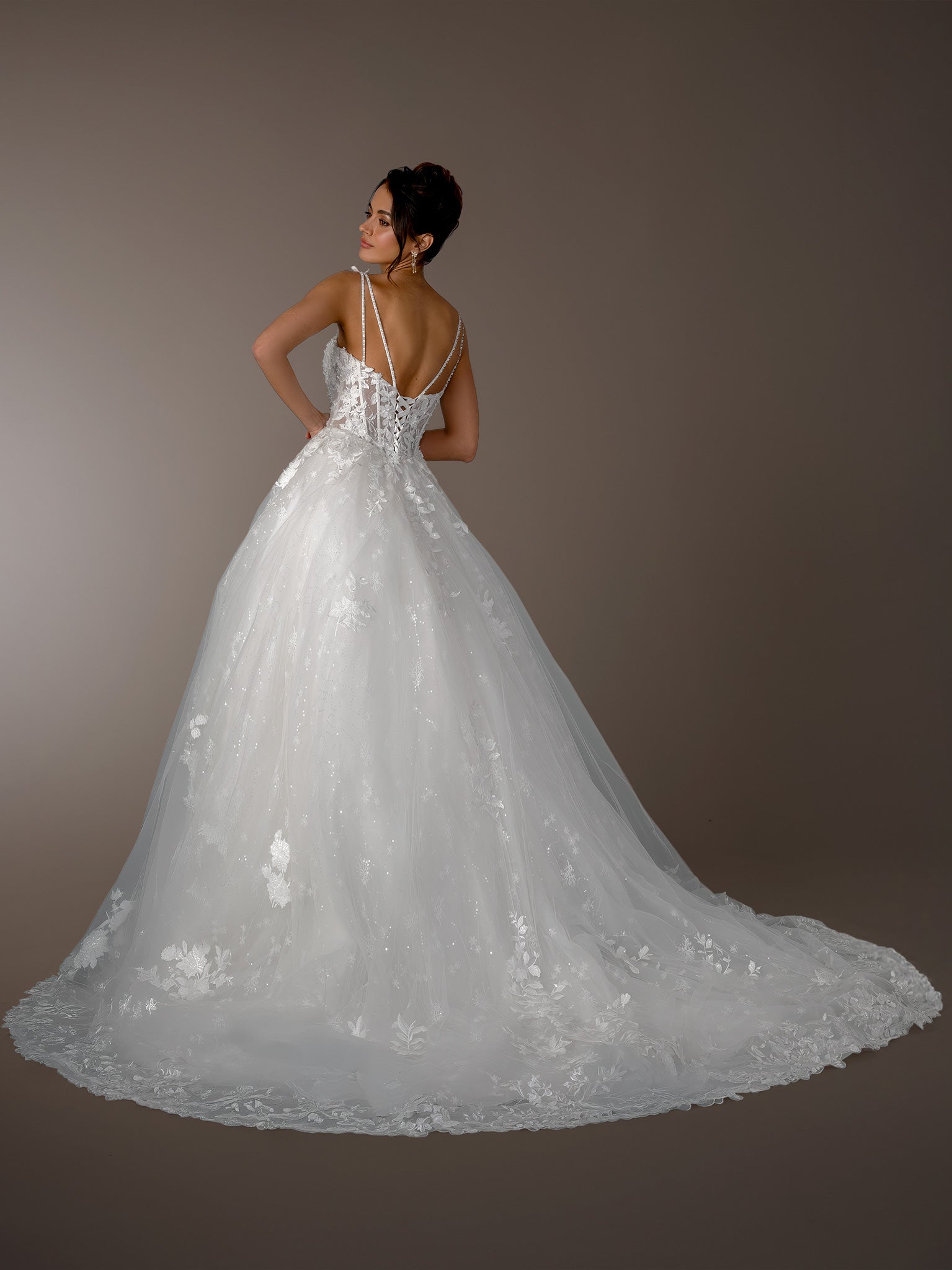 Wedding Dresses Long Lace Ball Gown Bridal Wedding Dress Stella Couture 26605 Off White