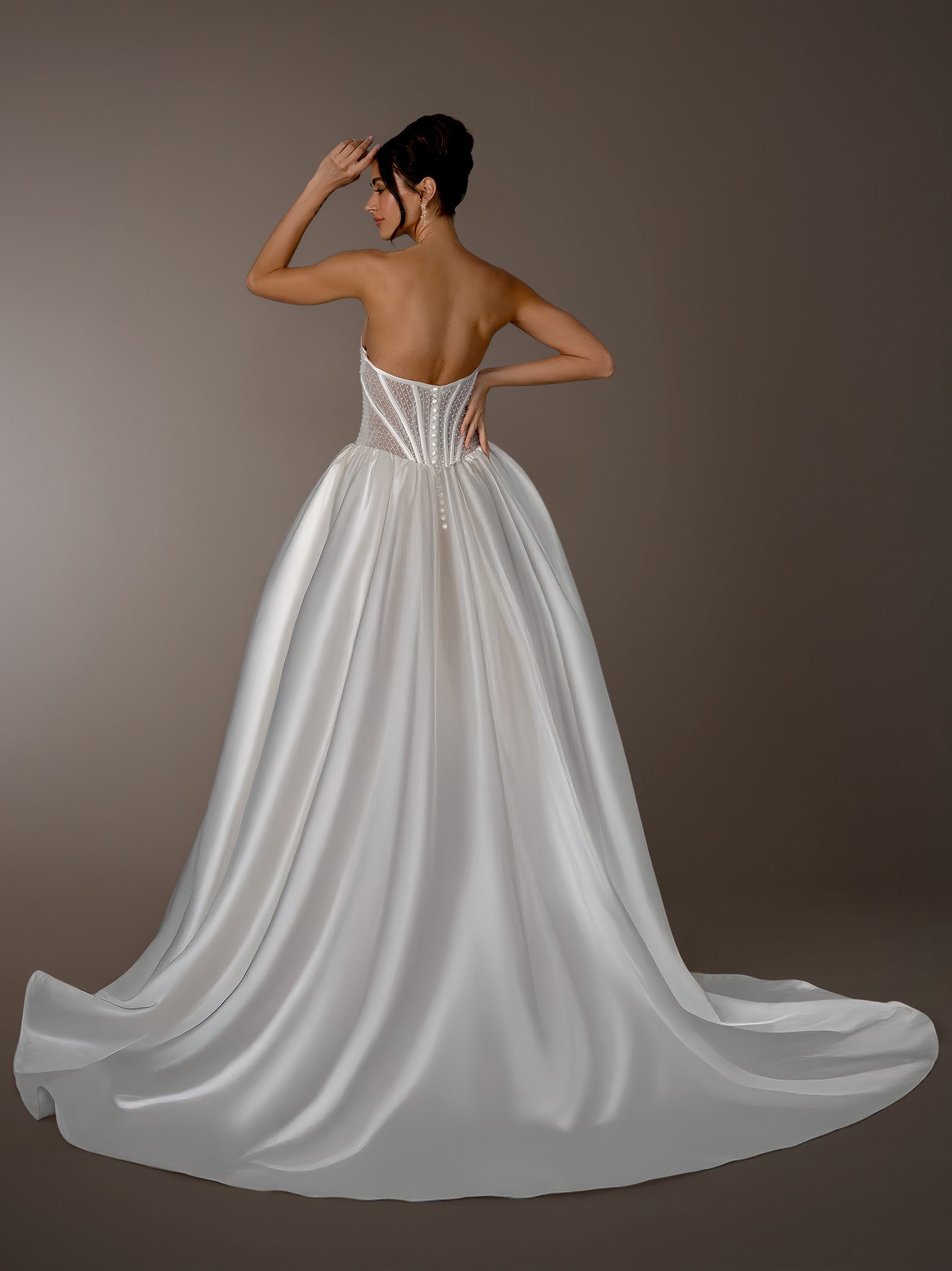 Wedding Dresses Corset Ball Gown Long Bridal Wedding Dress Stella Couture 26602 Off White