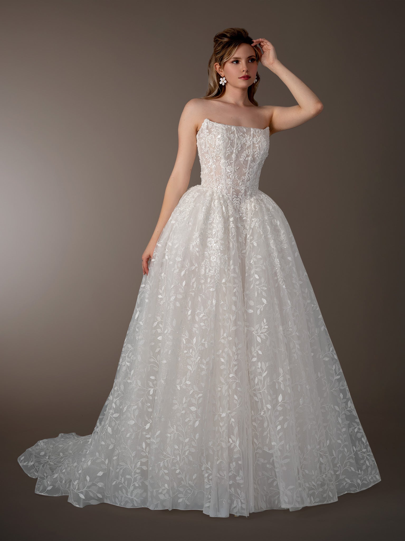 Wedding Dresses Long Lace Applique Wedding Bridal Gown Stella Couture 26600 Off White