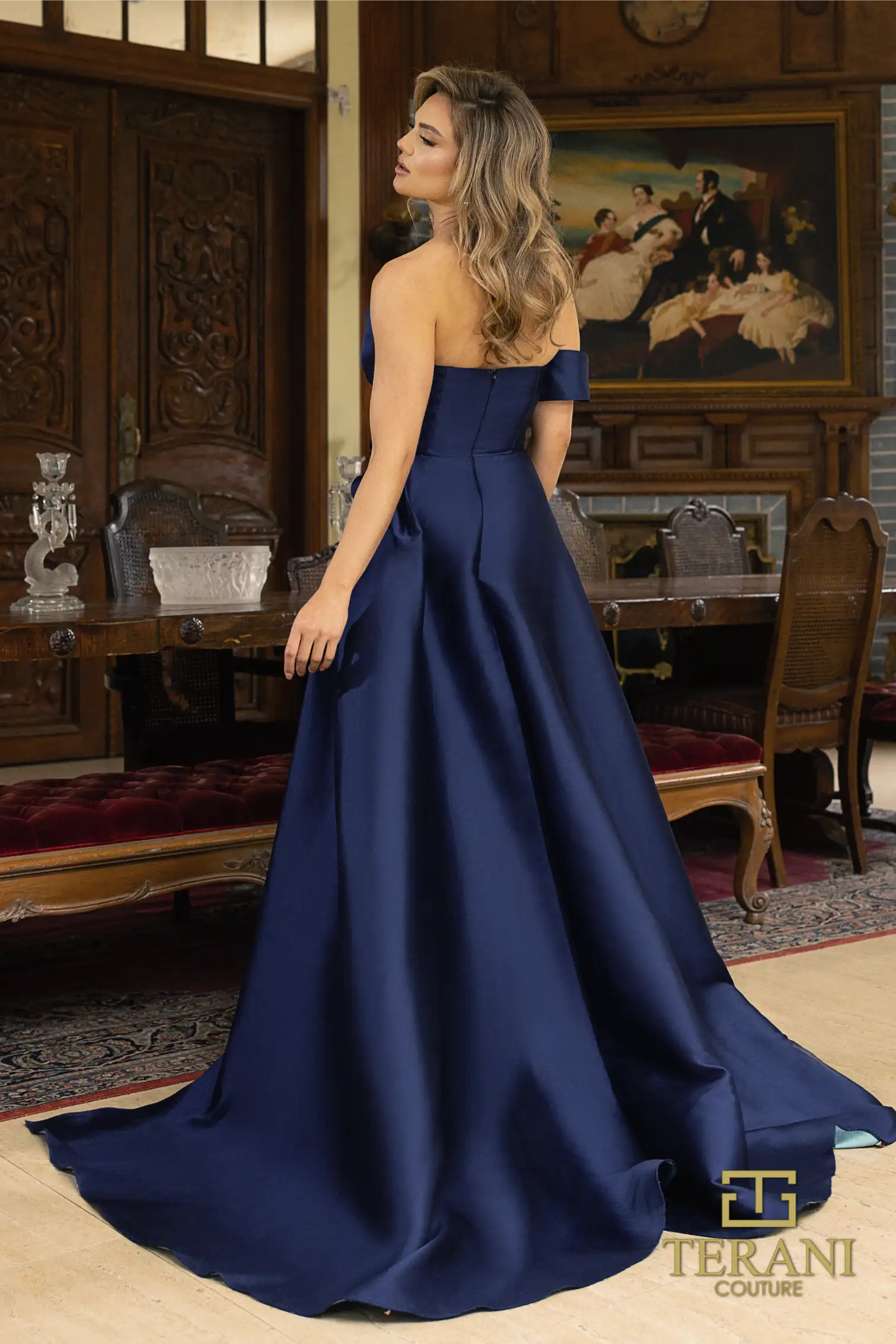 Prom Dresses A Line Ruffle Long Formal Prom Dress Blue
