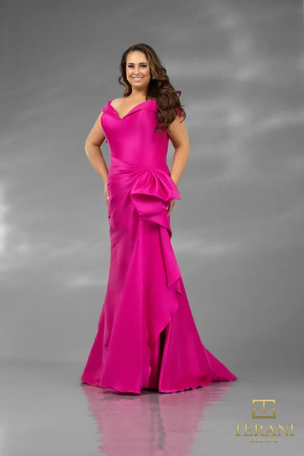 Formal Dresses Long Formal Side Ruched Evening Dress Fuchsia