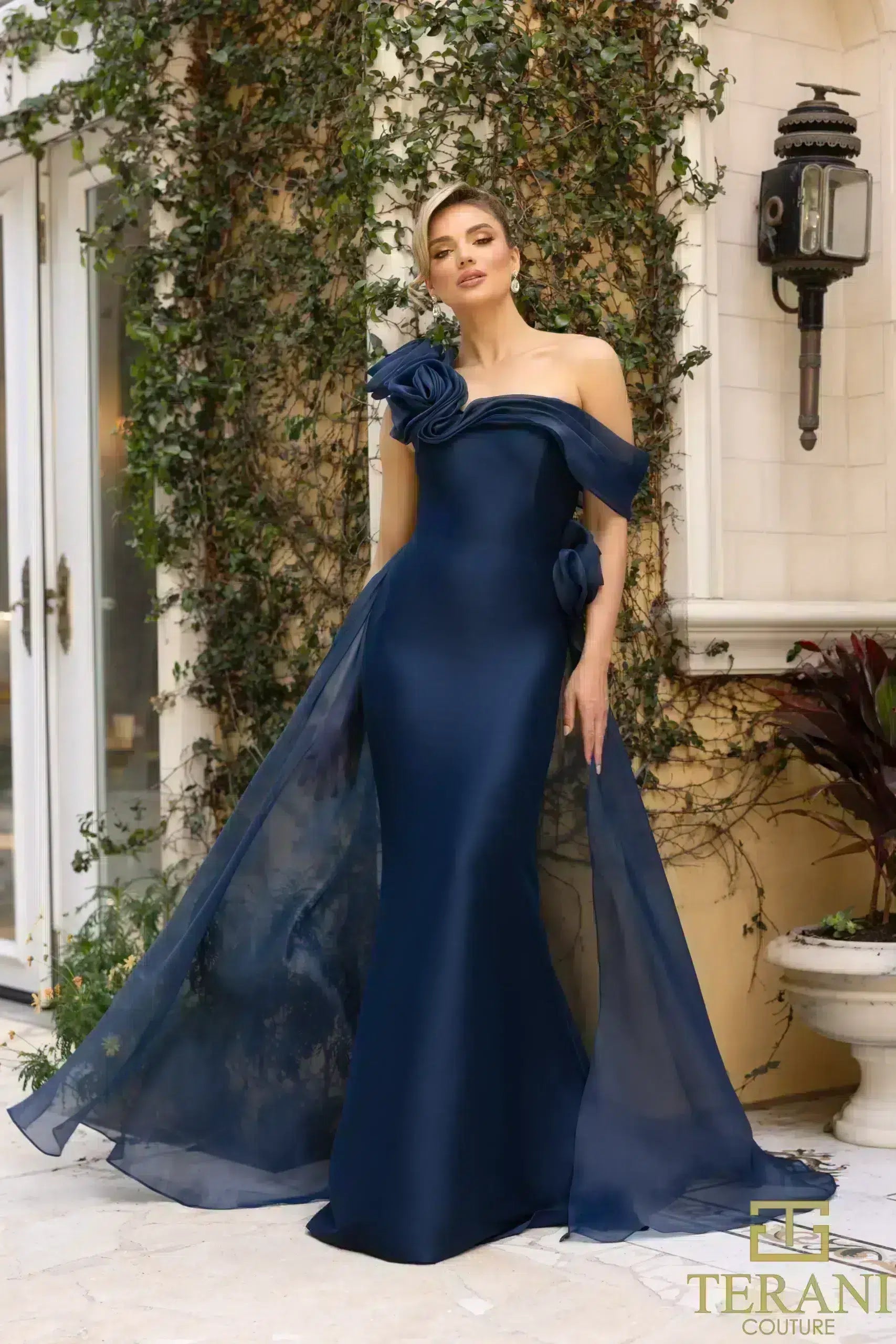 Terani Couture 242M3342 Long Formal Overskirt Prom Dress