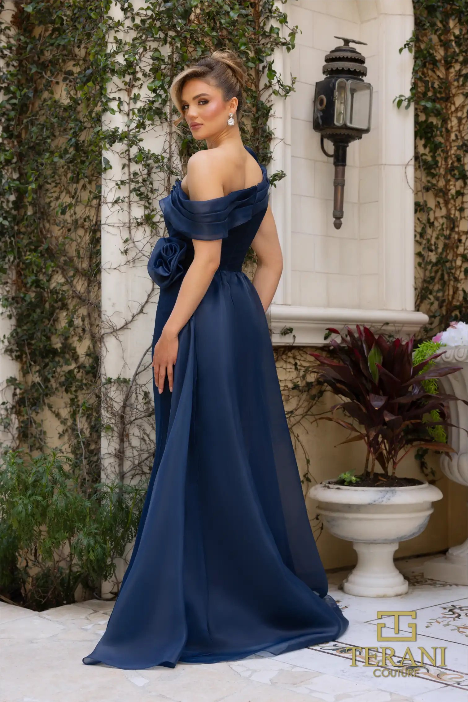 Terani Couture 242M3342 Long Formal Overskirt Prom Dress
