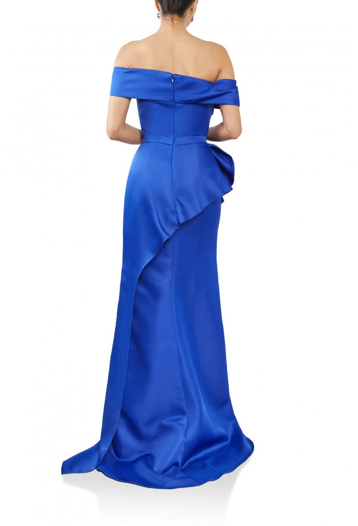 Formal Dresses Fitted Long Formal Slit Skirt Dress Cobalt