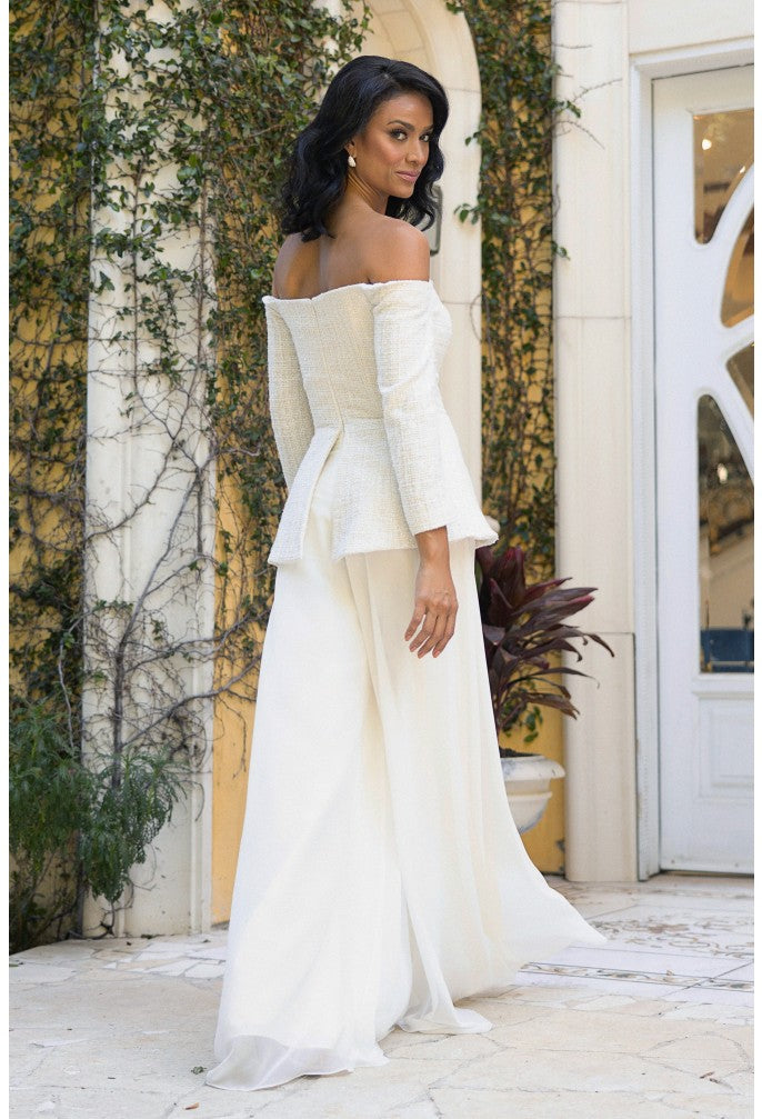 Terani Couture 242E3185 Long Metalic Lace Formal Pant Suit