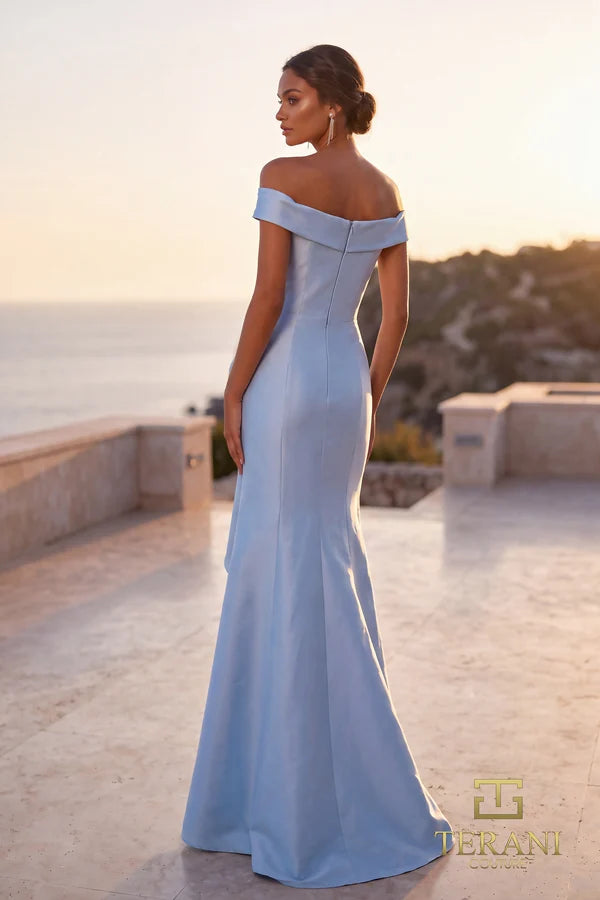 Formal Dresses Long Formal Side Ruched Evening Dress Light Blue