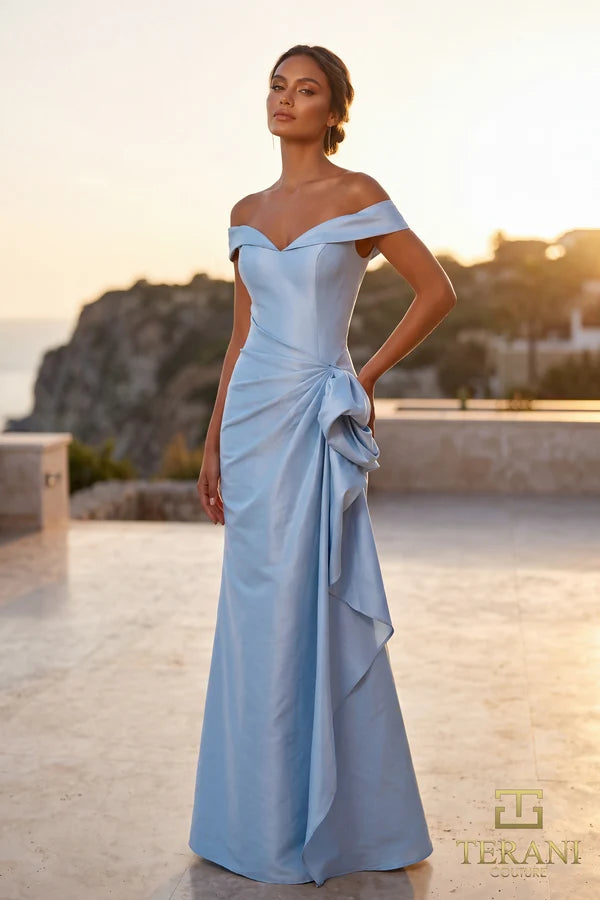 Formal Dresses Long Formal Side Ruched Evening Dress Light Blue