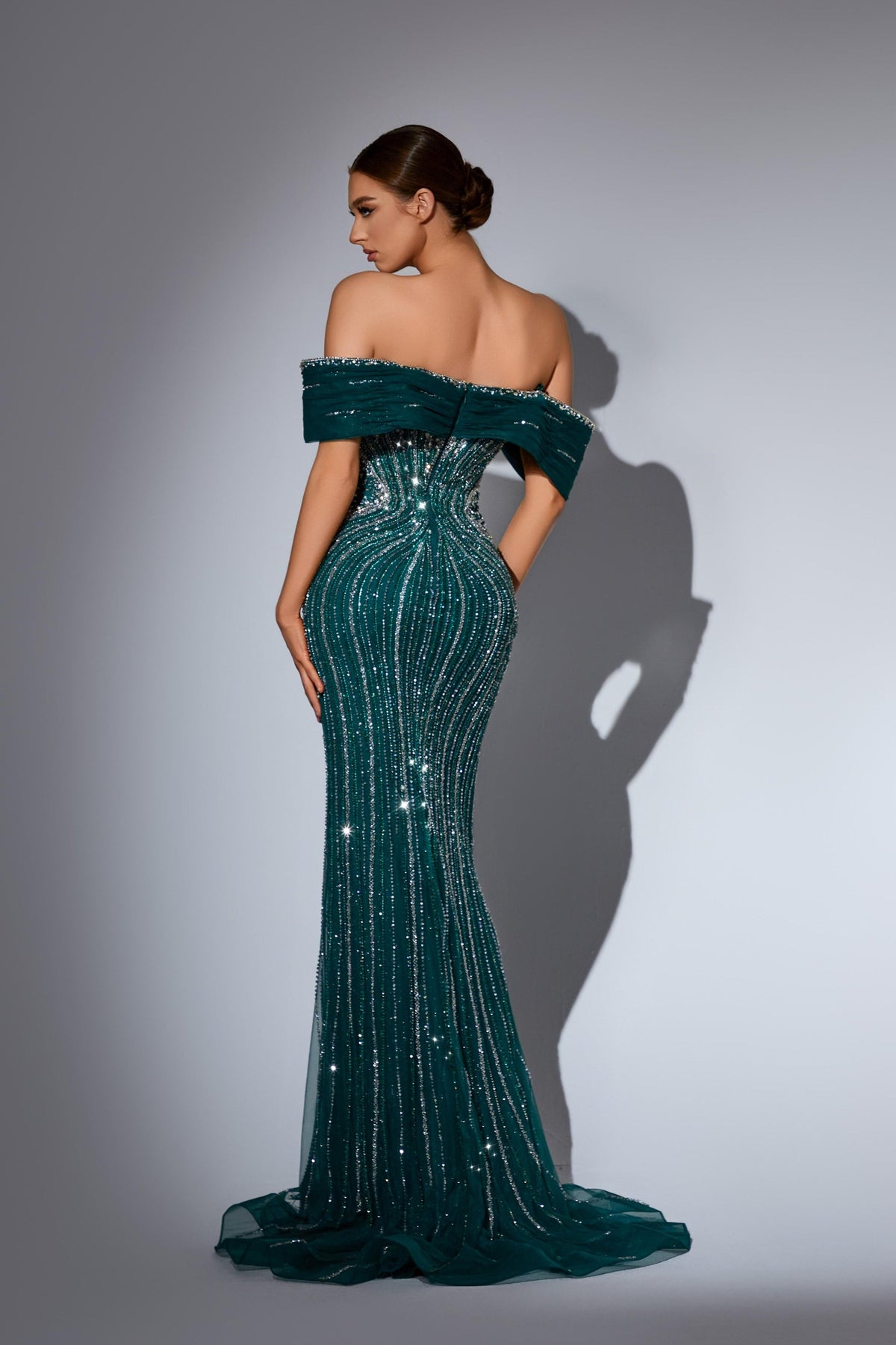 Off-the-Shoulder Floor-Length Sequin Prom Mermaid Pre Order