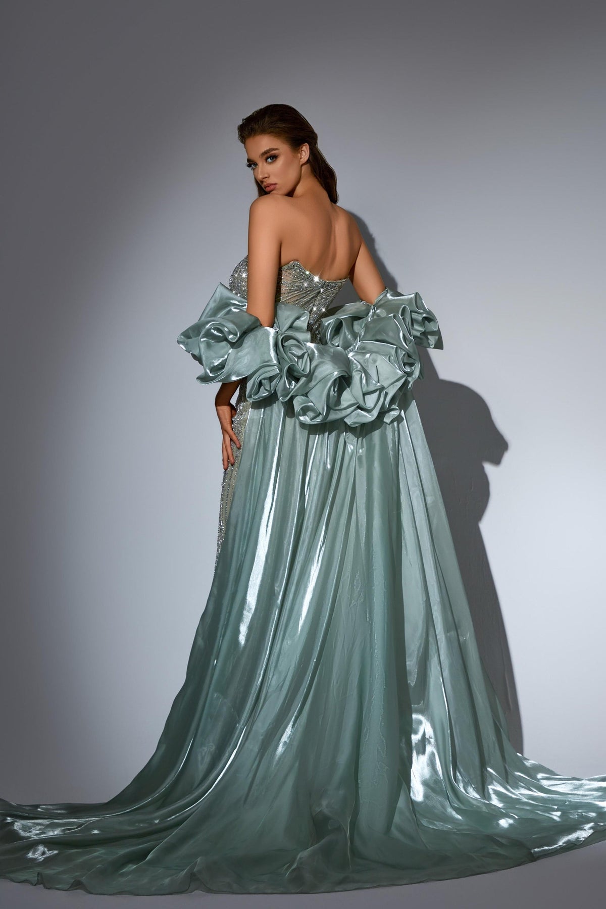 Strapless Curved Neck Floor-Length Chiffon Prom Mermaid Pre Order