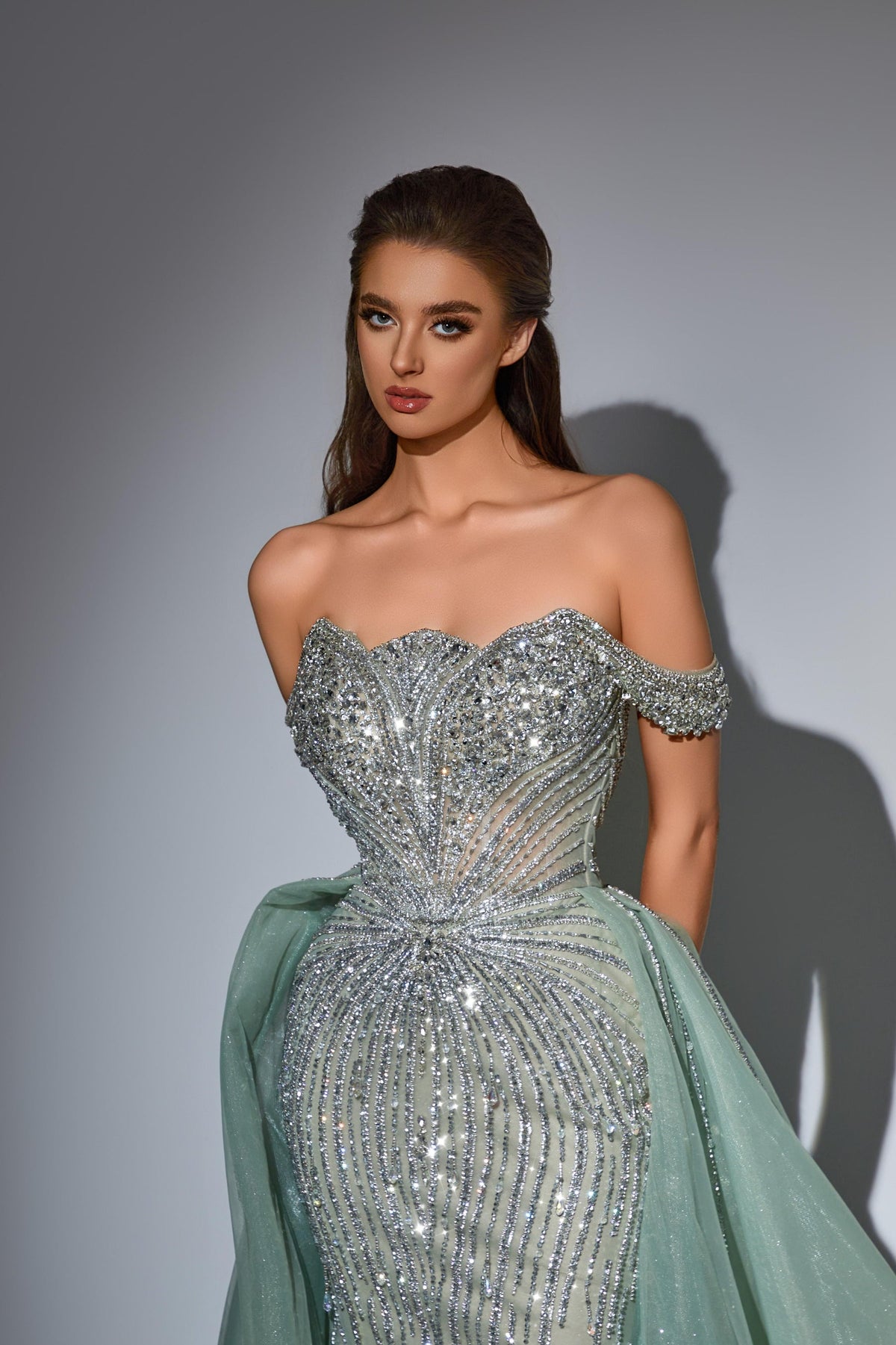 Off-the-Shoulder Floor-Length Sequin Prom Mermaid Pre Order