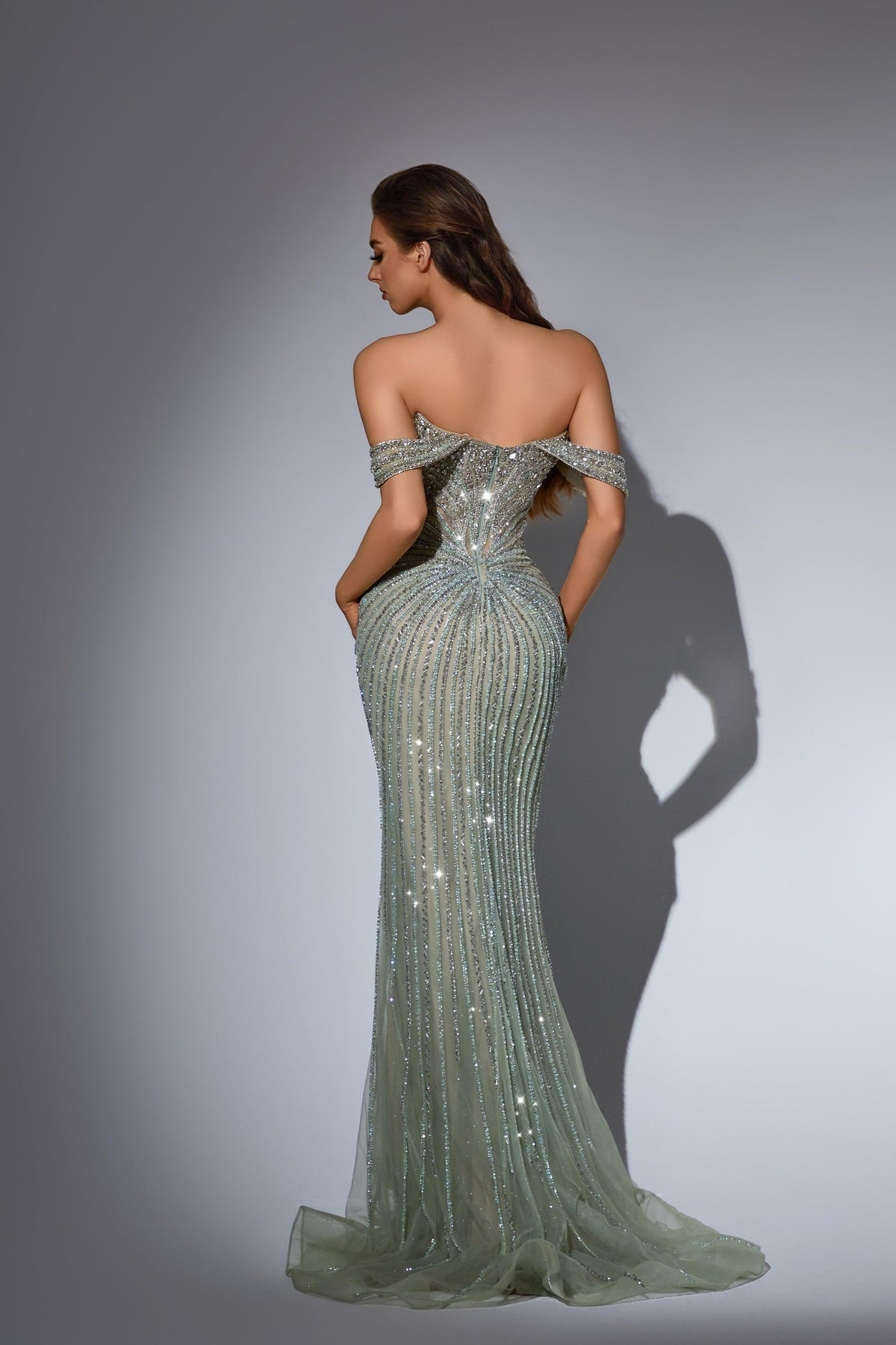 Off-the-Shoulder Floor-Length Sequin Prom Mermaid Pre Order