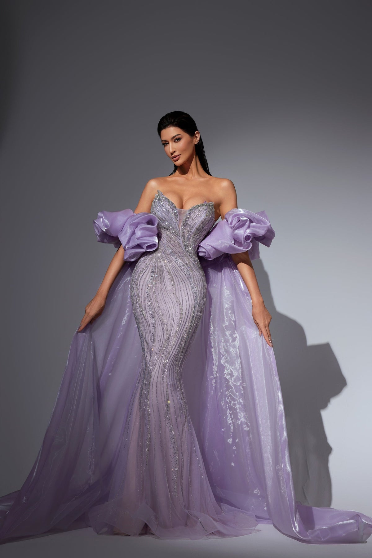Strapless Curved Neck Floor-Length Chiffon Prom Mermaid Pre Order