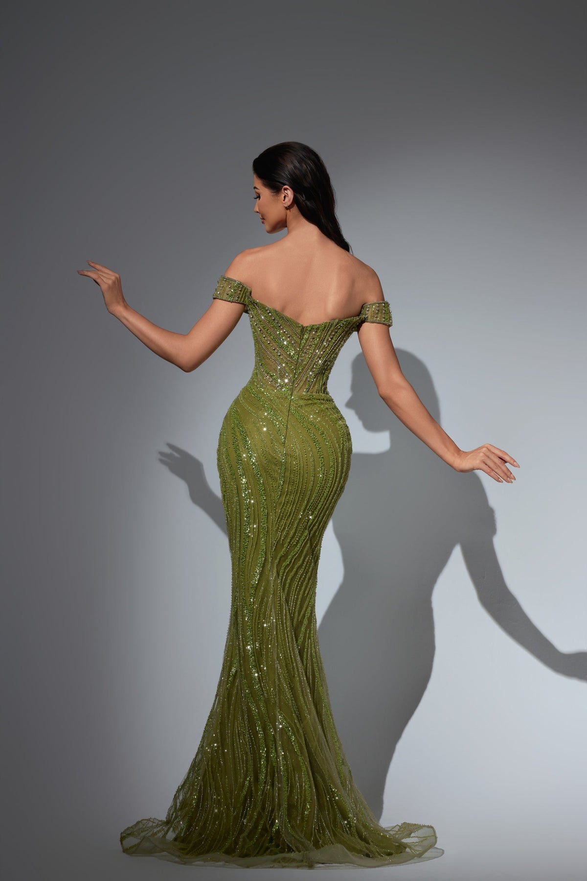 Off-the-Shoulder Floor-Length Sequin Prom Mermaid Pre Order