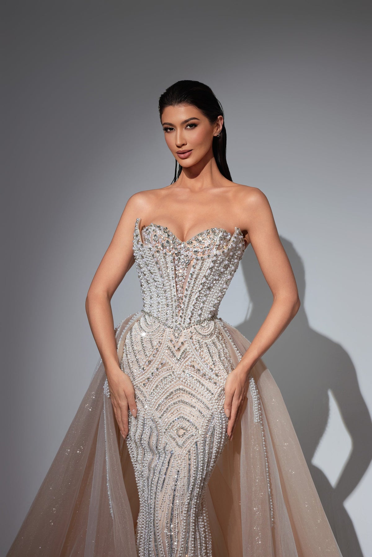 Strapless Curved Neck Floor-Length Tulle Prom A-Line Pre Order