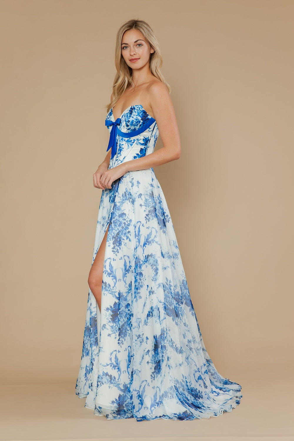 Sweetheart Floor-Length Chiffon Prom A-Line Poly USA 25080
