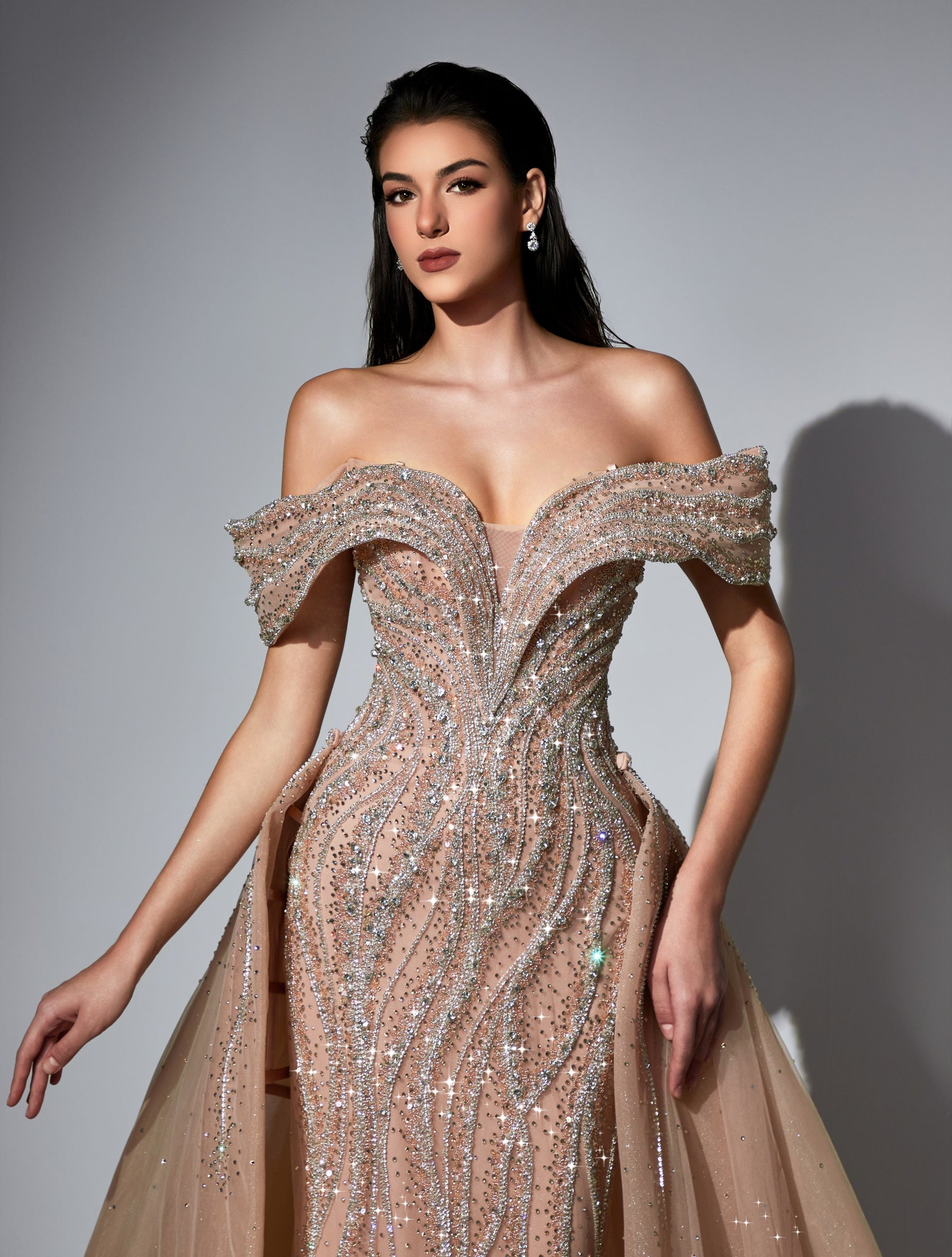 Off-the-Shoulder Floor-Length Sequin Formal Mermaid Luscious Delia LD11538 Pre Order