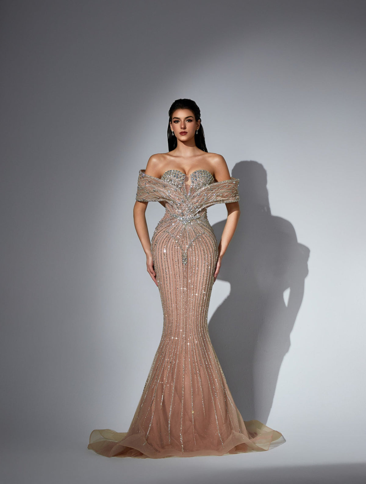 Off-the-Shoulder Floor-Length Tulle Prom Mermaid Trumpet Pre Order