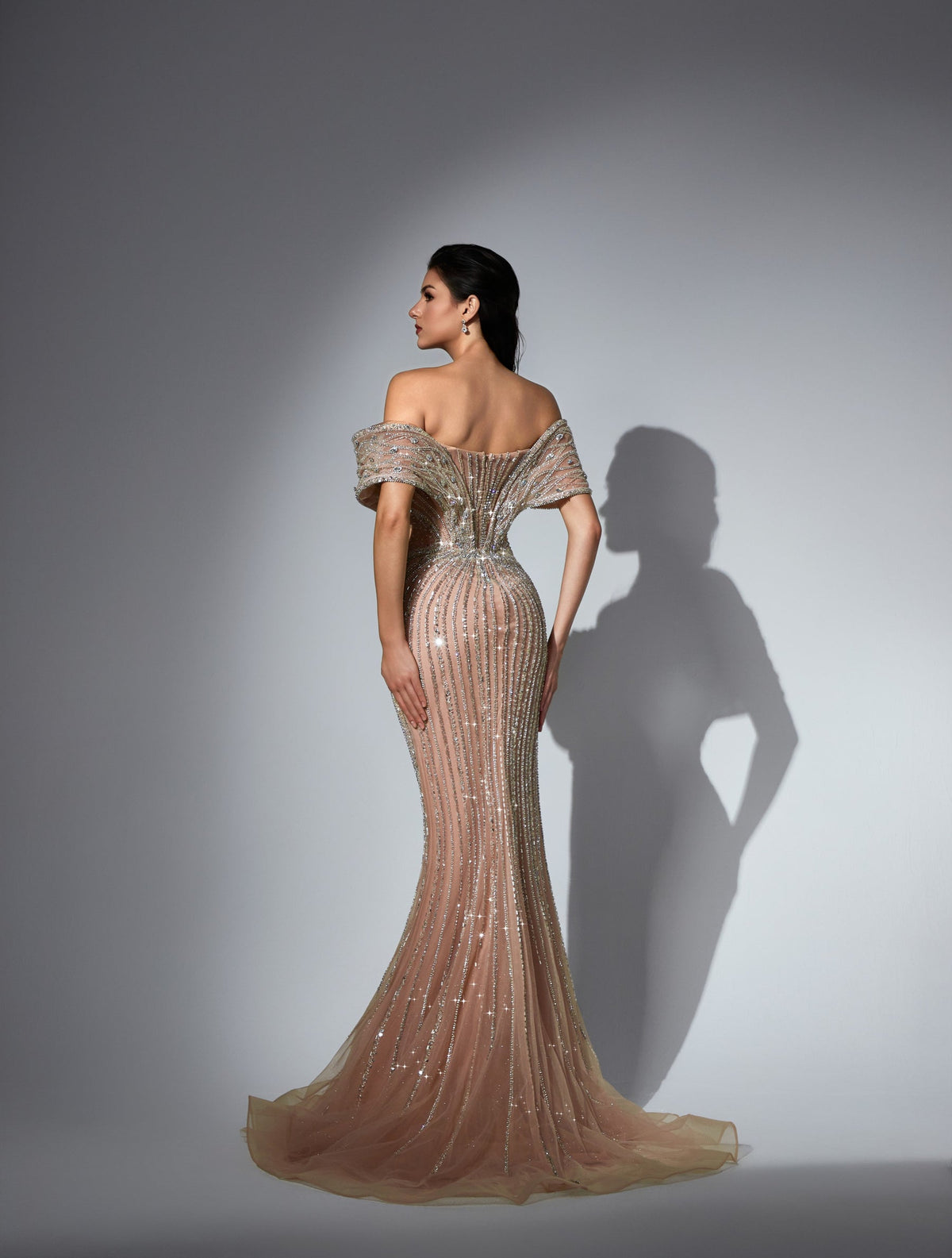 Off-the-Shoulder Floor-Length Tulle Prom Mermaid Trumpet Pre Order