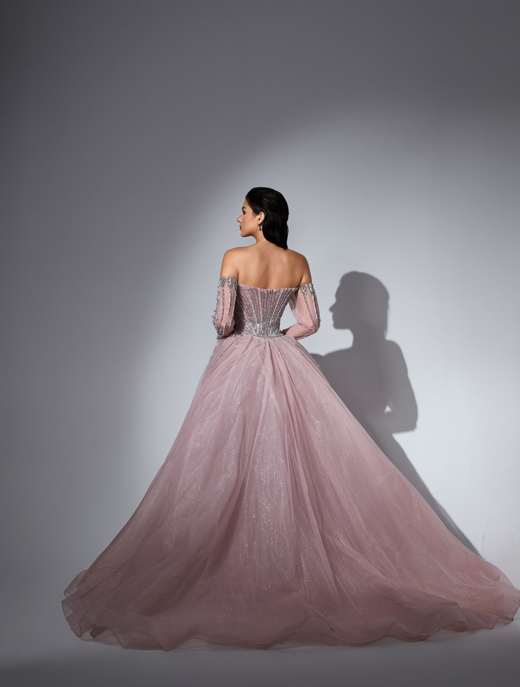 Off-the-Shoulder Floor-Length with Train Tulle Prom Mermaid Trumpet Luscious Delia LD11539 Pre Order