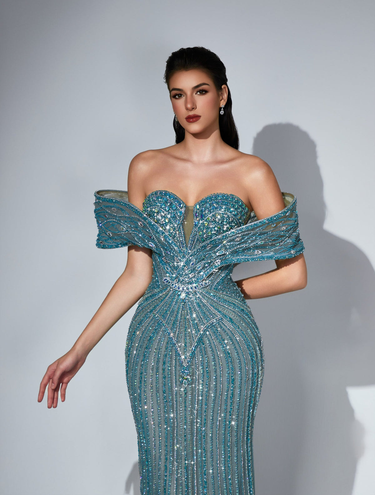 Off-the-Shoulder Floor-Length Tulle Prom Mermaid Trumpet Pre Order