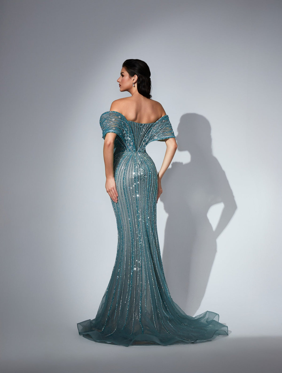 Off-the-Shoulder Floor-Length Tulle Prom Mermaid Trumpet Pre Order