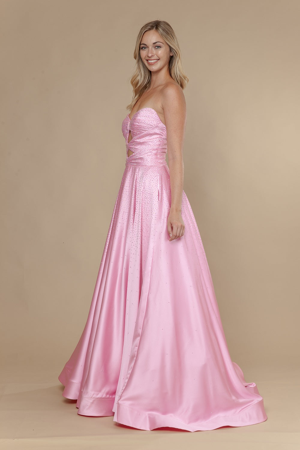 Sweetheart Floor-Length Satin Prom A-Line Poly USA 25130