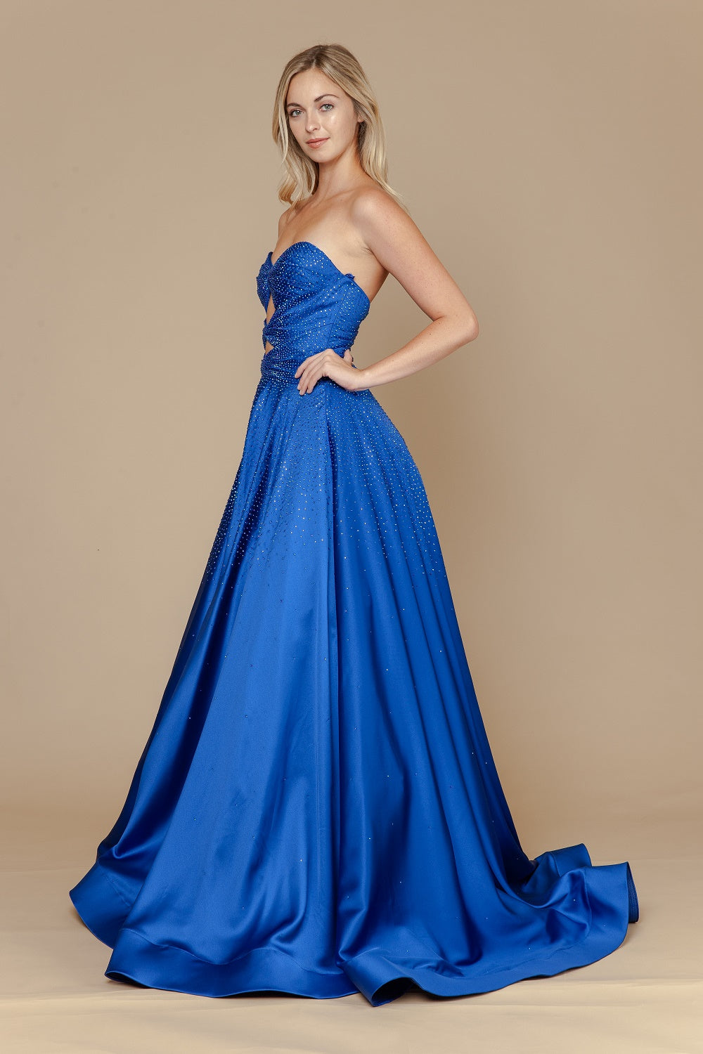 Sweetheart Floor-Length Satin Prom A-Line Poly USA 25130