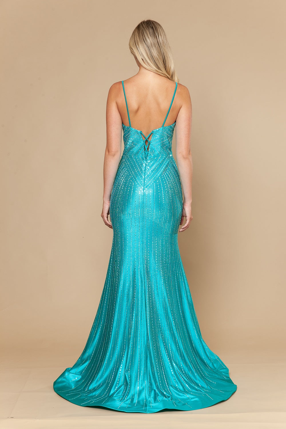 V-Neck Floor-Length Satin Prom Mermaid/Trumpet Poly USA 25150