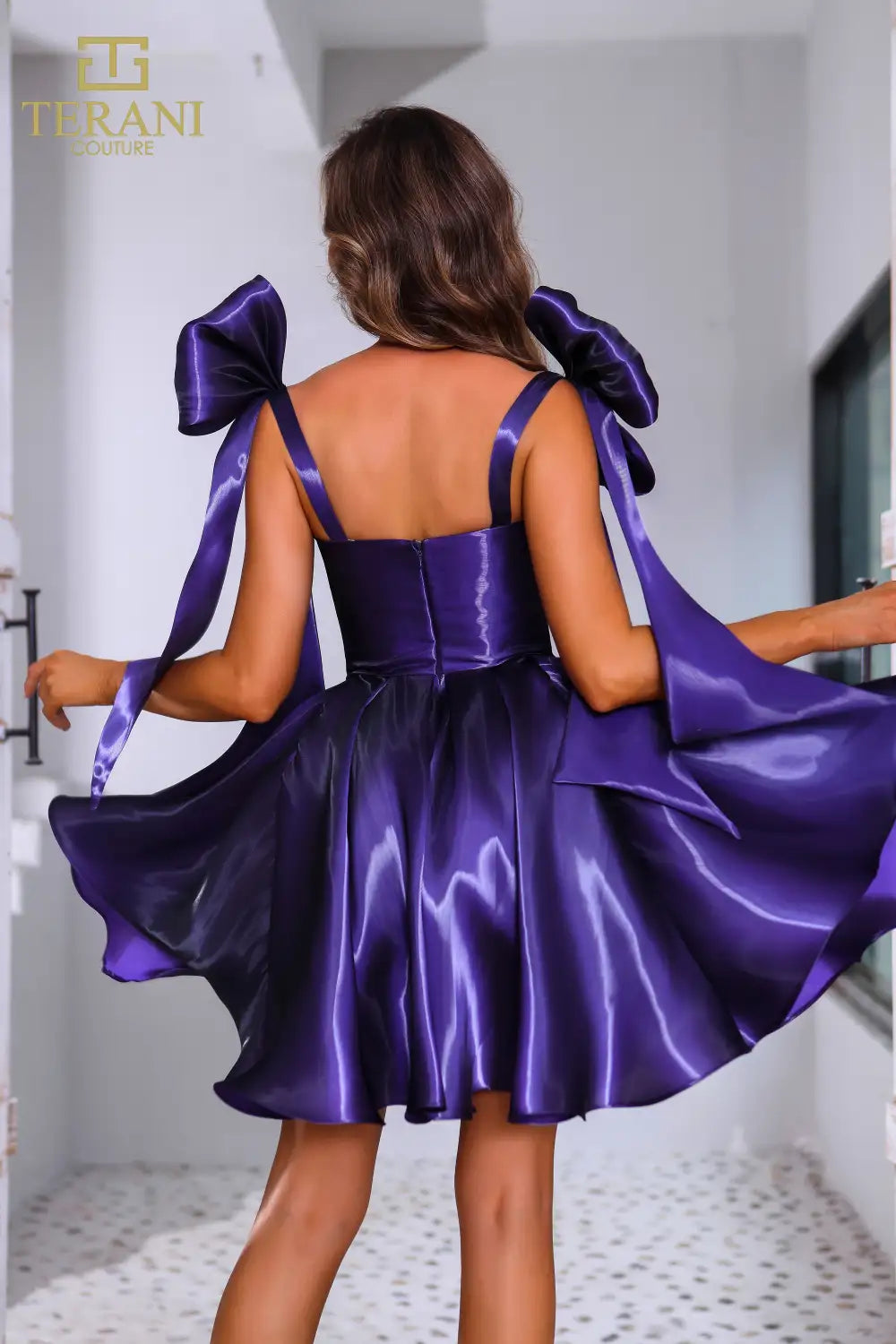 Cocktail Dresses Short Ruffle Cocktail Dress Purple