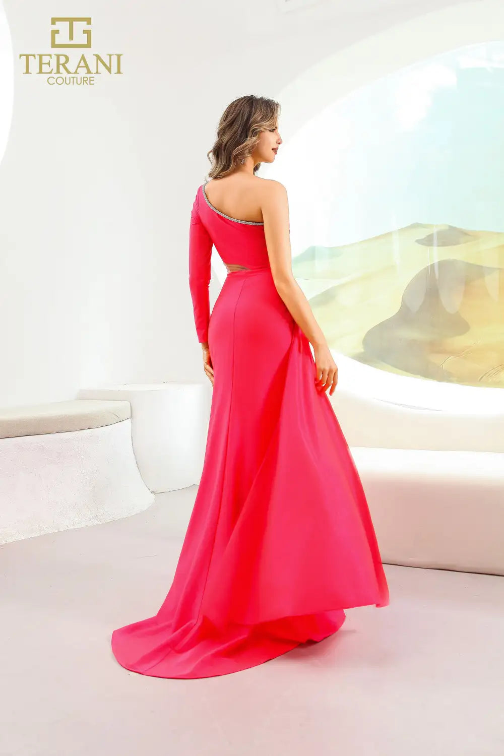 Prom Dresses Long Slit Formal Evening Prom Dress Watermelon