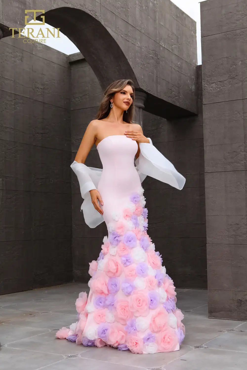 Prom Dresses Long Ruffle Mermaid Prom Dress Baby-Pink