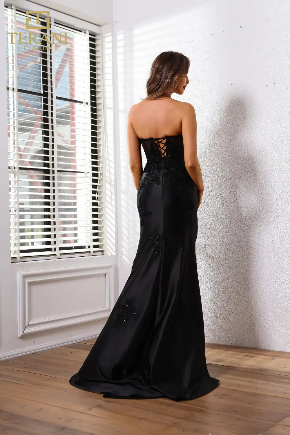 Prom Dresses Long A Line Slit Formal Prom Dress Black