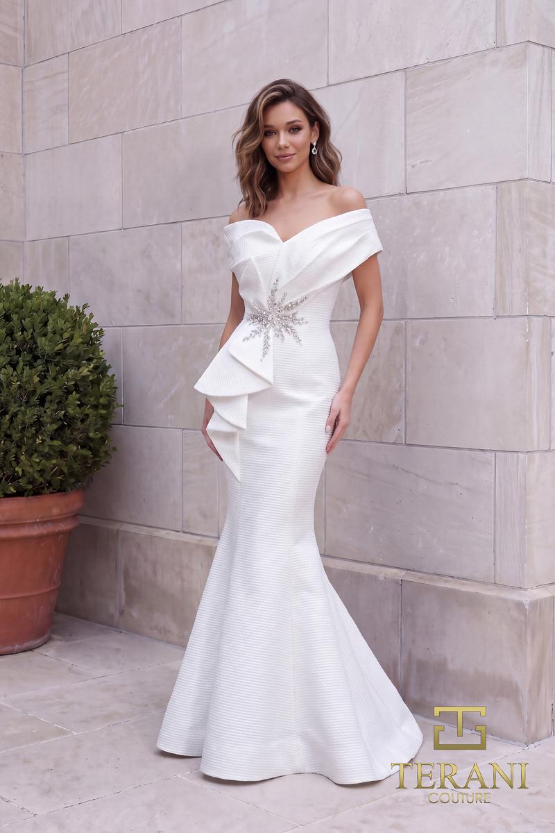 Terani Couture 251E4201 Long Mermaid Formal Metallic Evening Dress