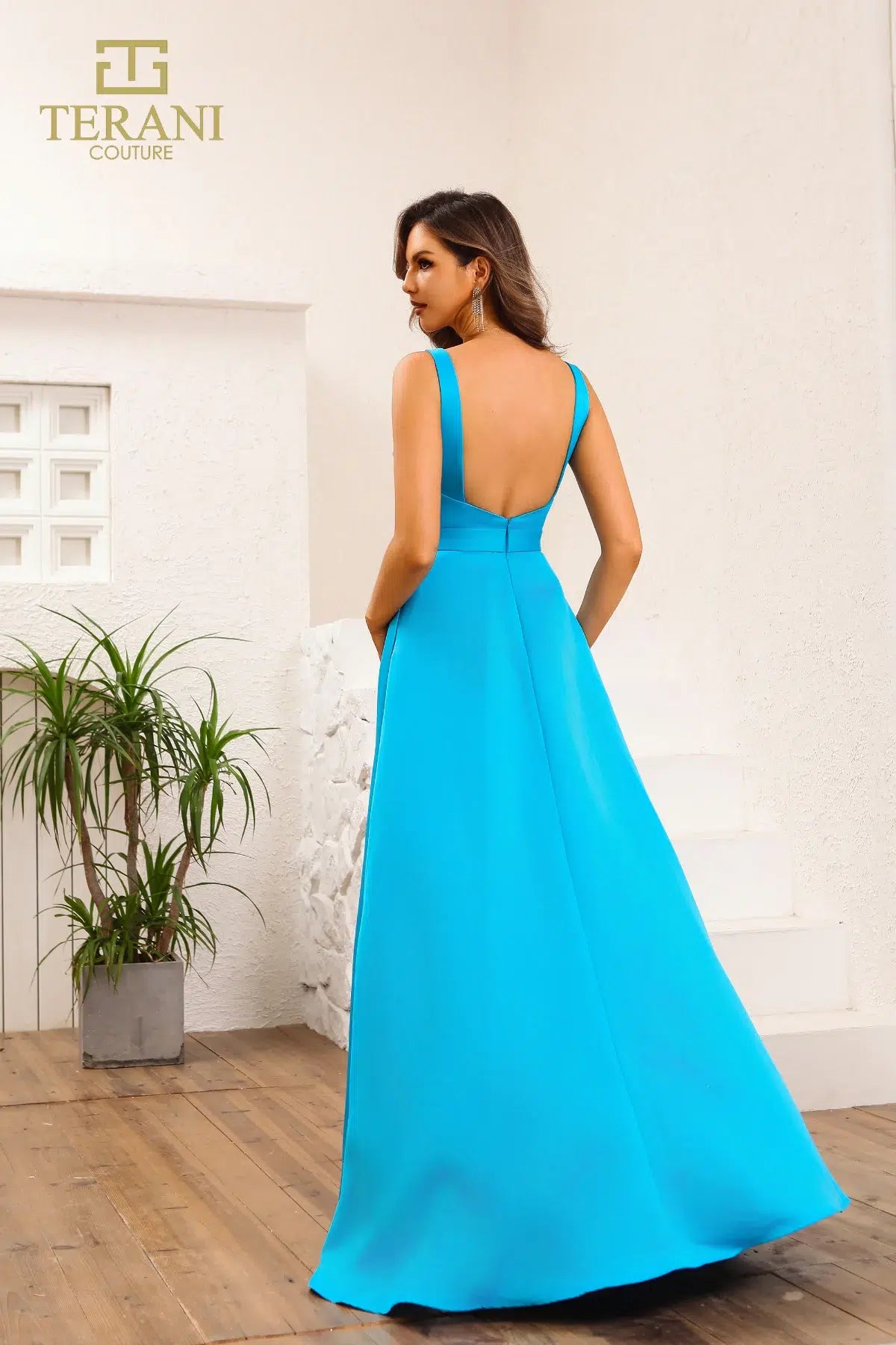 Terani Couture 251P4136 Long Formal A Line Slit Prom Dress