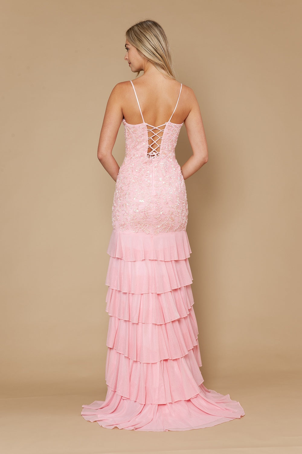 V-Neck Floor-Length Tulle Prom Mermaid/Trumpet Poly USA 25204