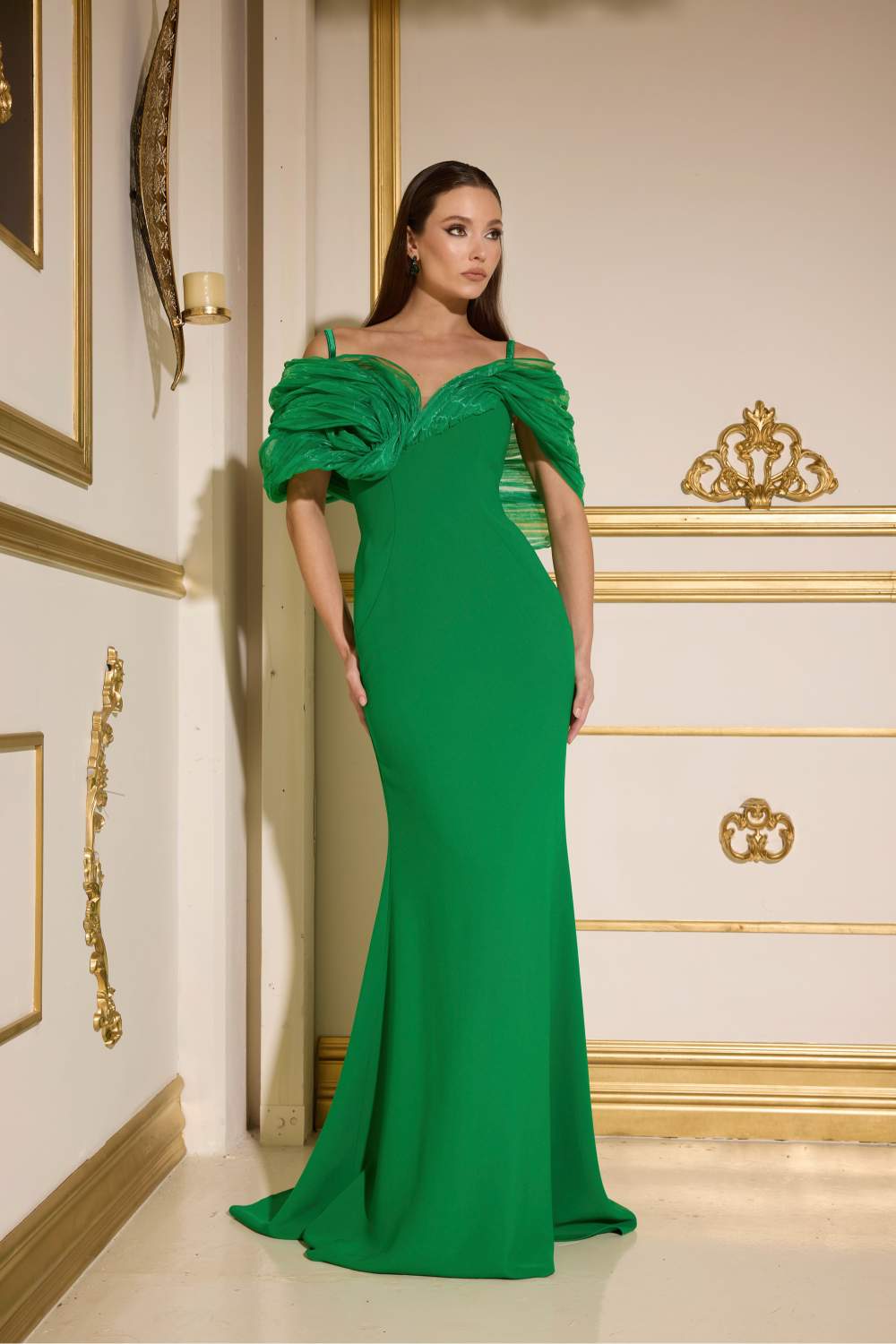 Formal DressesLong fitted Formal Evening Dress Emerald