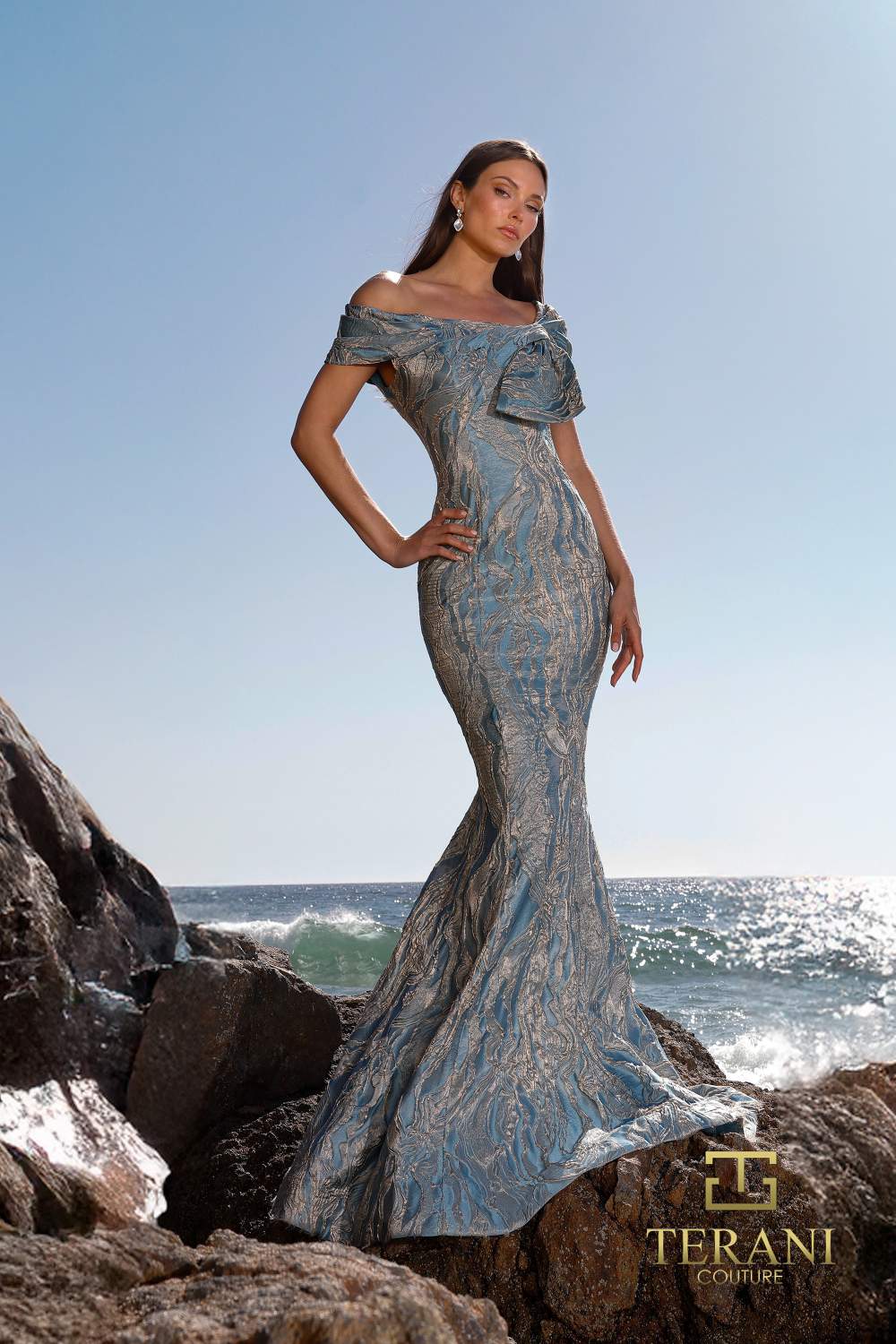 Formal Dresses Long Evening Formal Bodycon Fitted Dress Denim