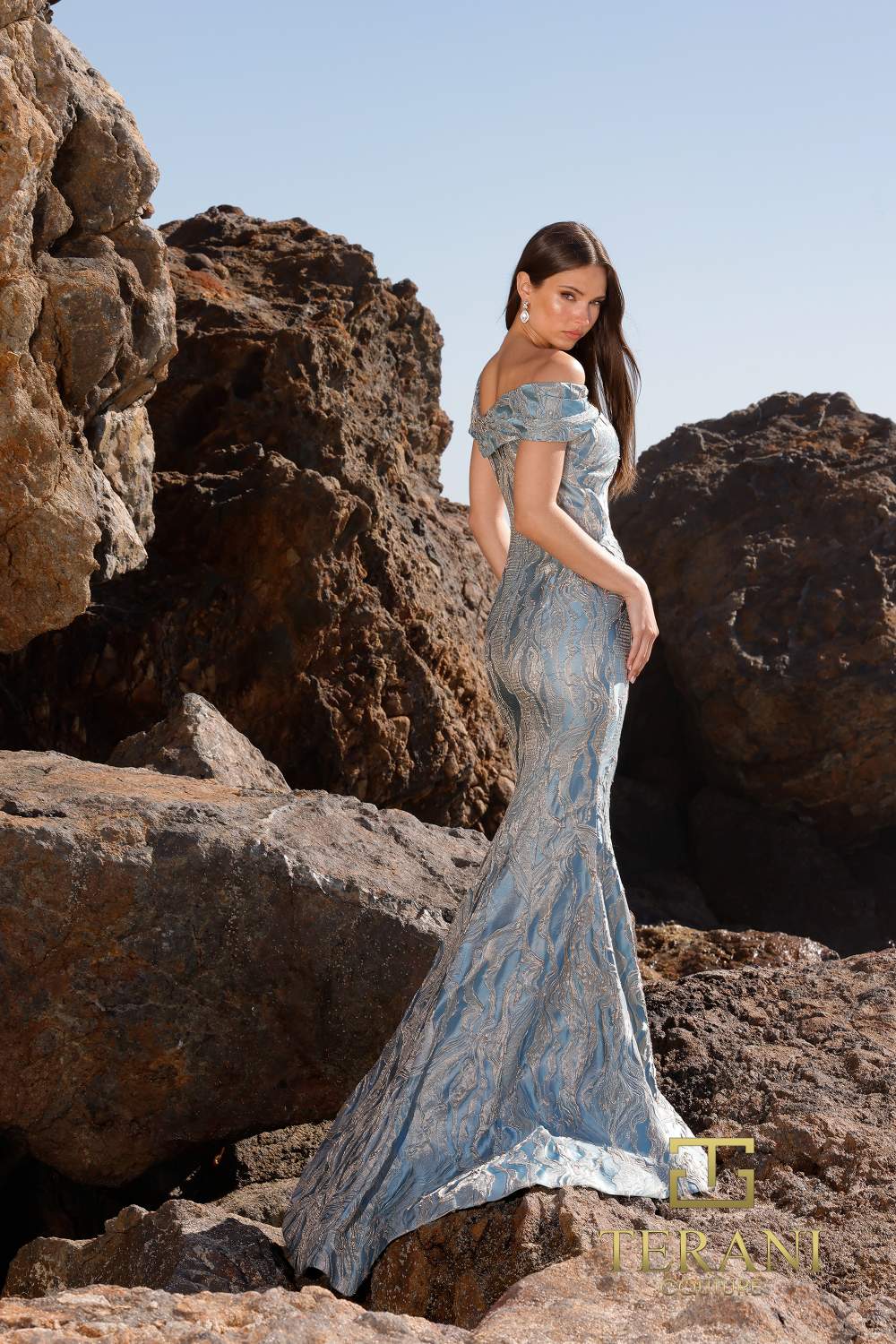 Formal Dresses Long Evening Formal Bodycon Fitted Dress Denim