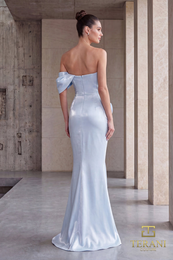 Off-the-Shoulder Floor-Length Satin Formal Mermaid Terani Couture 252E5162